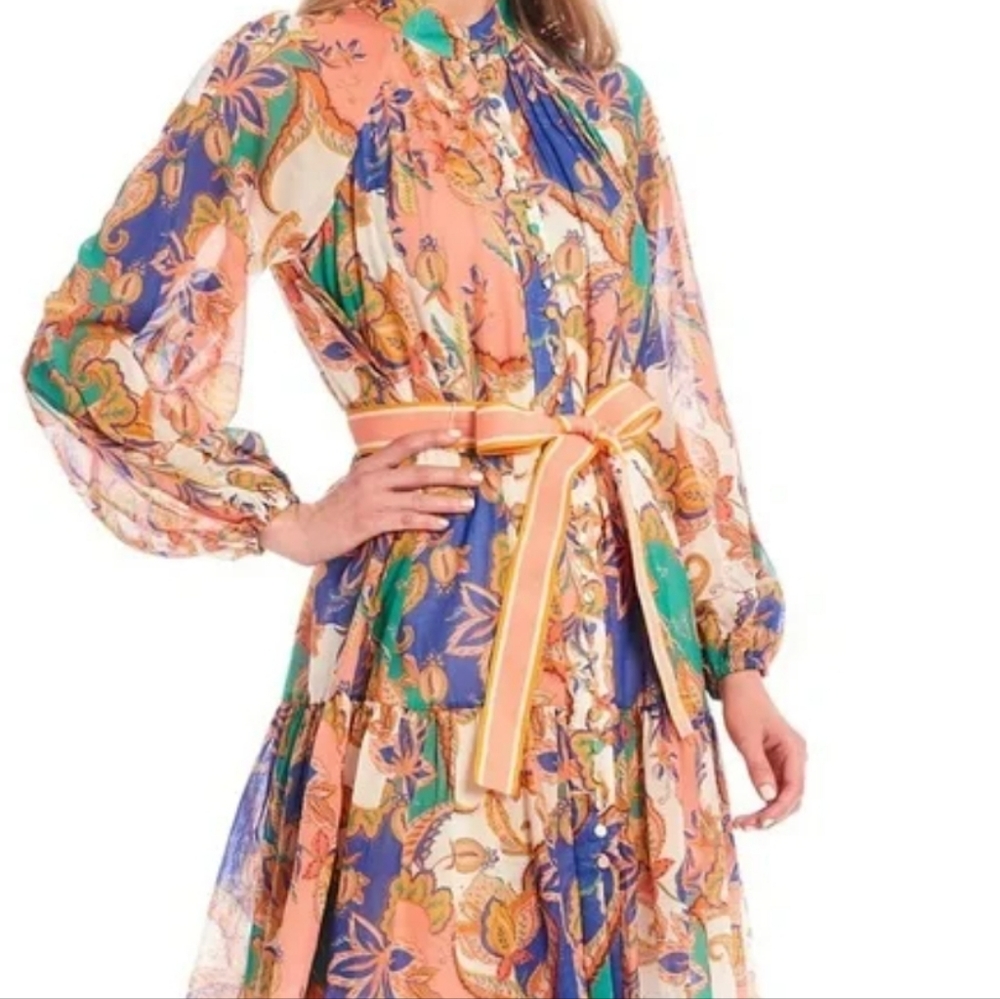 ANTONIO MELANI Floral Long Sleeve Dress - Multicolor